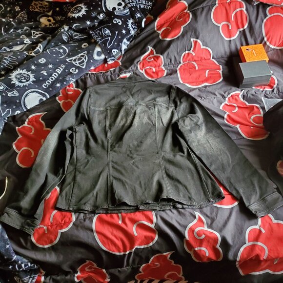 Love & Legend Asymmetrical Dark Denim Moto Jacket, Size 14 EUC - Picture 3 of 6